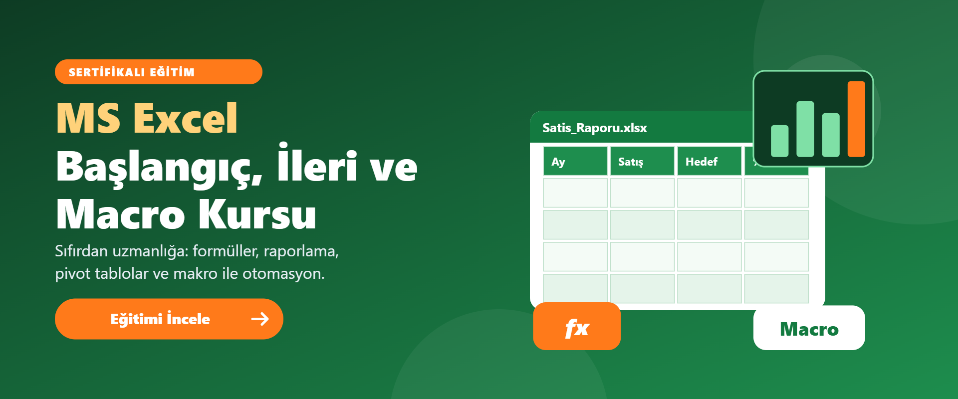 MS Excel Başlangıç, İleri ve Macro Kursu